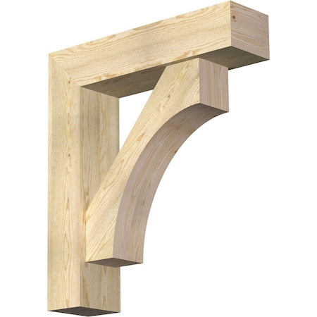 Ekena Millwork Westlake Block Rough Sawn Bracket w/ Offset Brace, Douglas Fir, 8"W x 32"D x 36"H BKT0806X32X36WTL05RDF